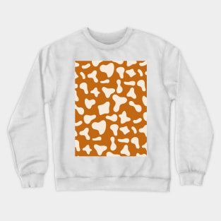 Milk Dairy Cow Print Pattern on Caramel Background Crewneck Sweatshirt